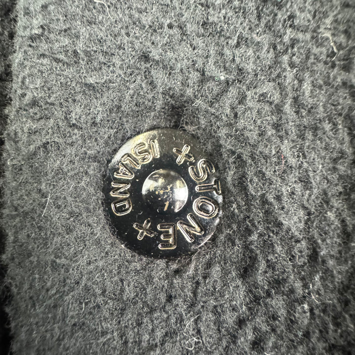 Stone Island 80's Script Fleece Button-Up Jacket Black Rare