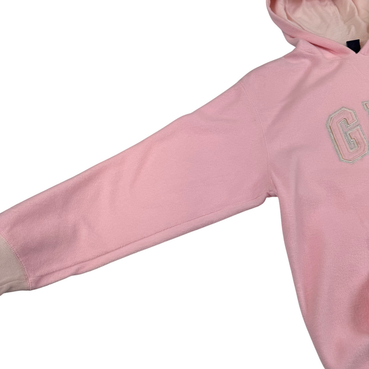 Gap Fleece Pullover Embroidered Hoodie Pink