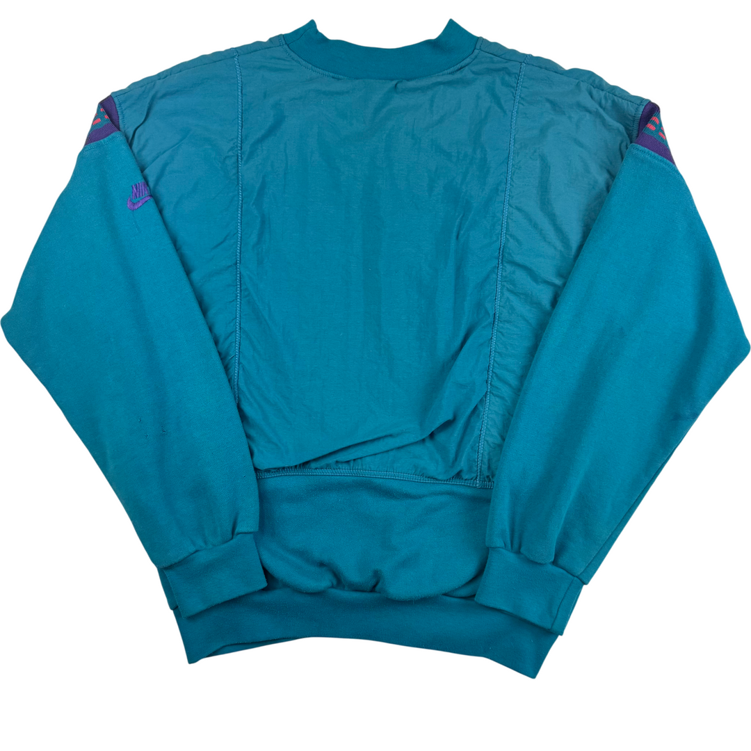 Vintage Nike 90's Embroidered Logo Sweatshirt Aqua Blue