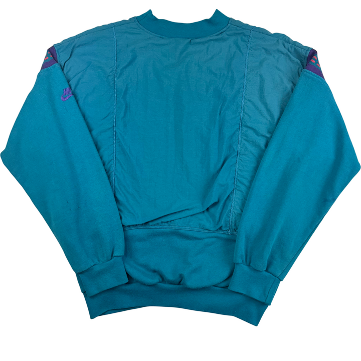 Vintage Nike 90's Embroidered Logo Sweatshirt Aqua Blue