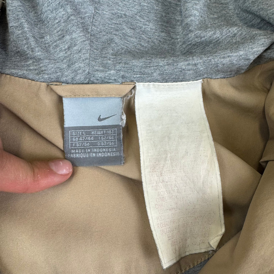 Nike 00's Full-Zip Hooded Track Jacket Beige
