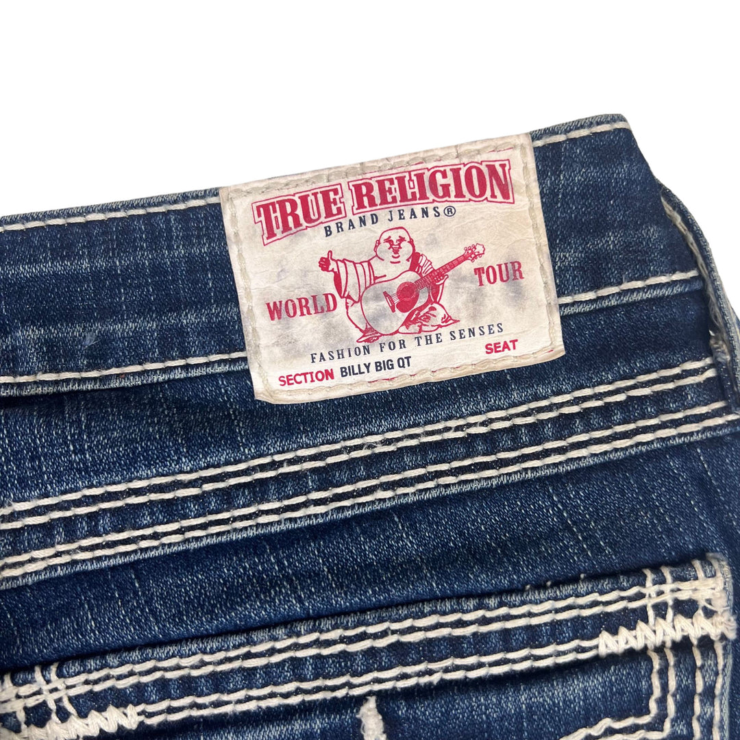 True Religion Embroidered Pocket Jeans Blue