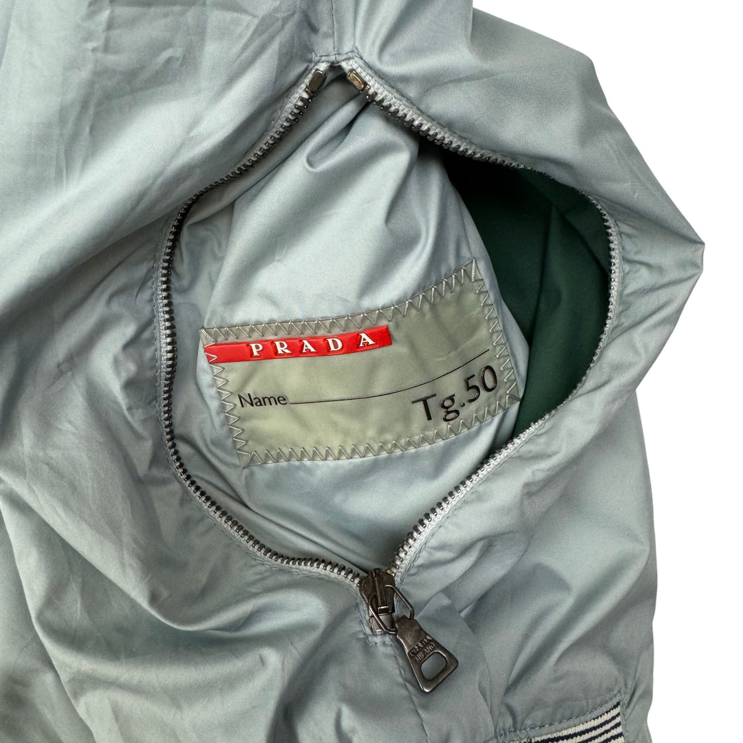 Prada Sport Reversible Convertible Bomber Jacket Green Grey Rare