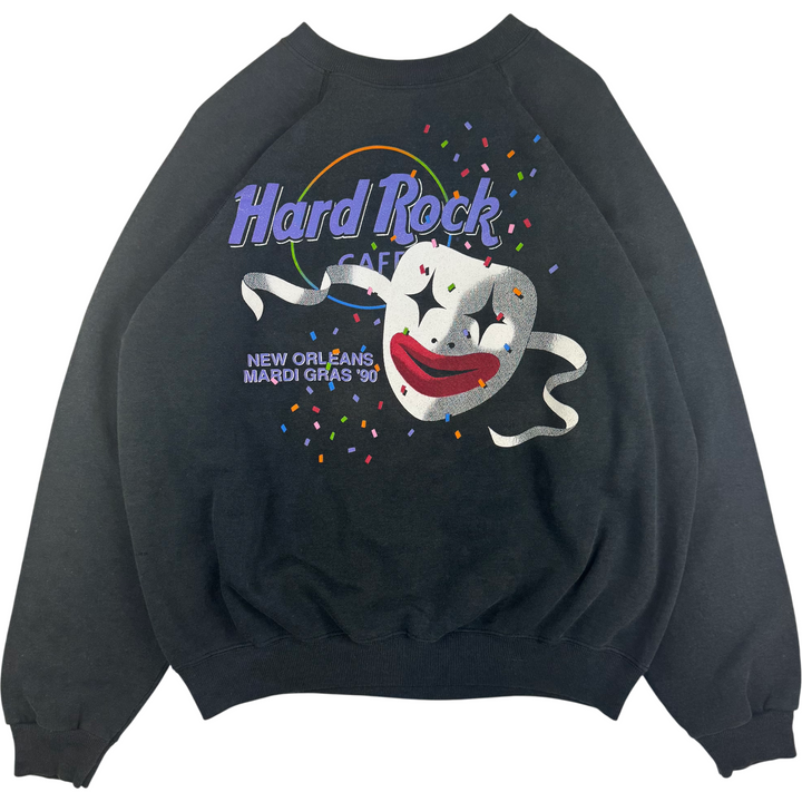 Vintage Hanes 90's Hard Rock Cafe Mardi Gras Sweatshirt Black