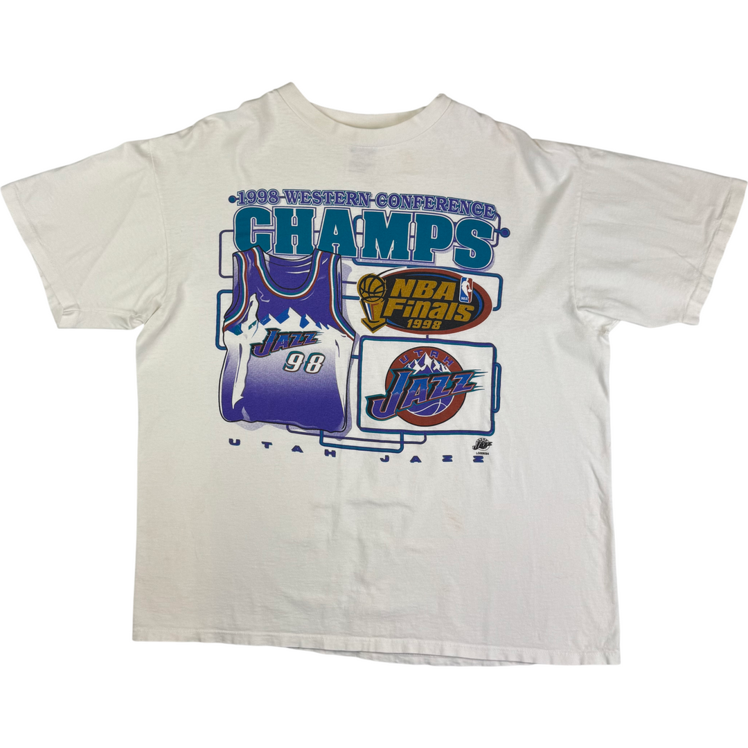 Vintage Utah Jazz 1998 NBA Finals Champs Graphic T-shirt White