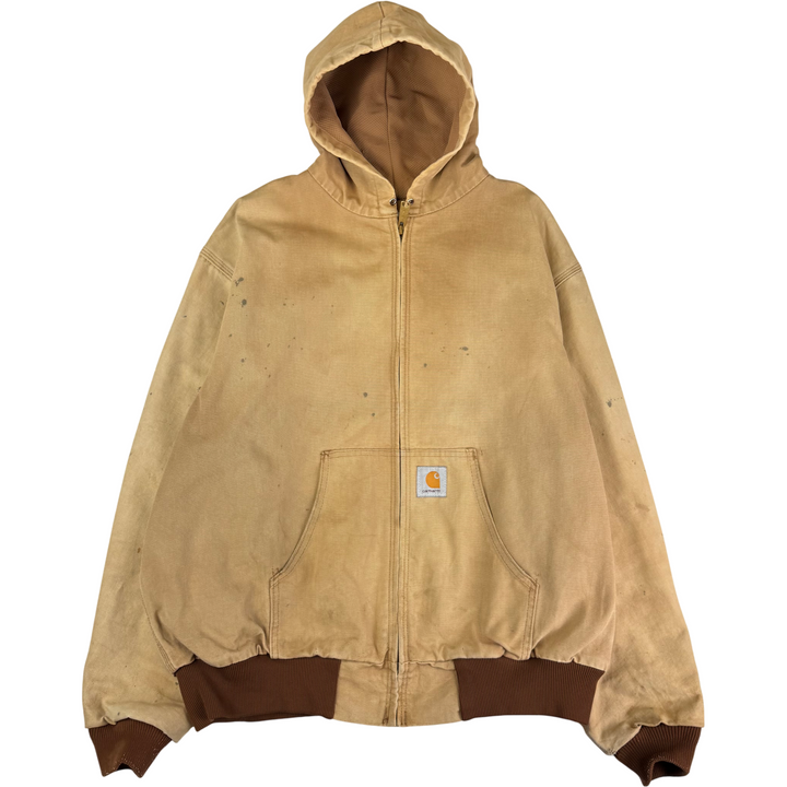 Carhartt Active Workwear Full-Zip Hooded Jacket Beige Brown