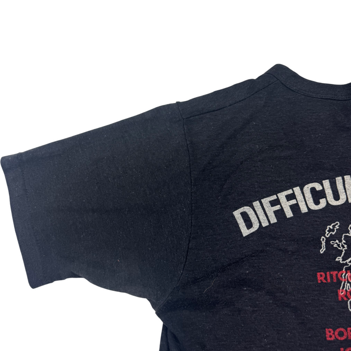 Vintage 80's Rainbow Difficult to Cure Tour Band T-Shirt Black