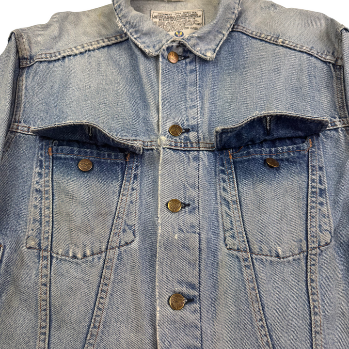 Avirex 90's Distressed Denim Jacket Blue