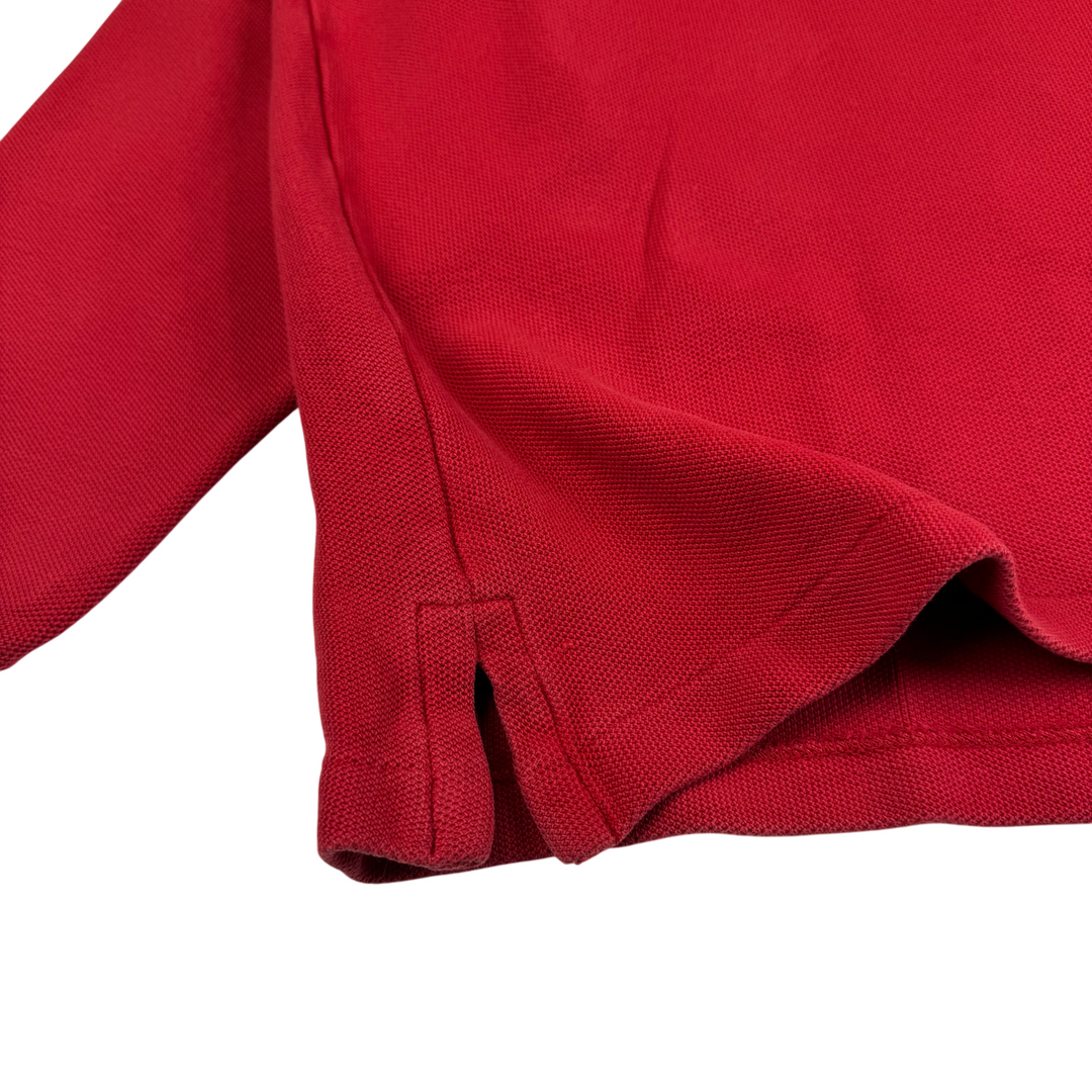 Polo Ralph Lauren Button Up Collared Sweatshirt Red