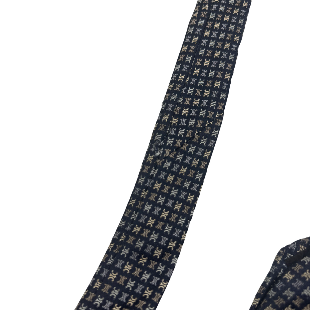 Celine Silk Tie Navy Blue