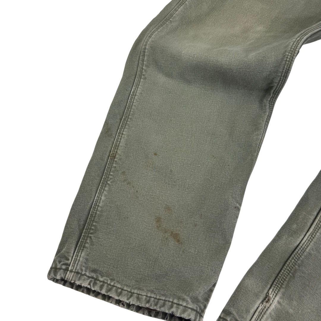 Carhartt Flannel Lined Carpenter Workwear Trousers Green