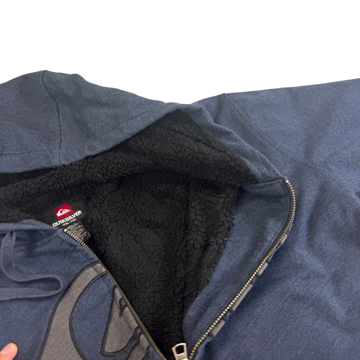 Quiksilver Full-Zip Fleece Lined Hooded Sweatshirt Navy