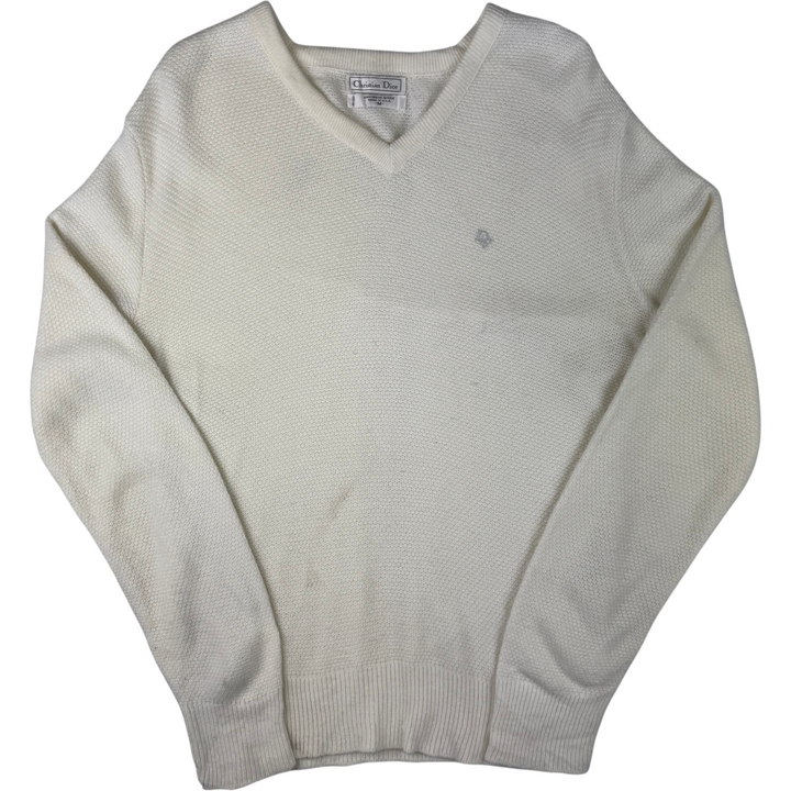 Christian Dior 90's V-Neck Knit Sweater Cream