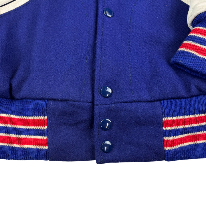 Settlemier's 90's Varsity Wool Leather Jacket Blue