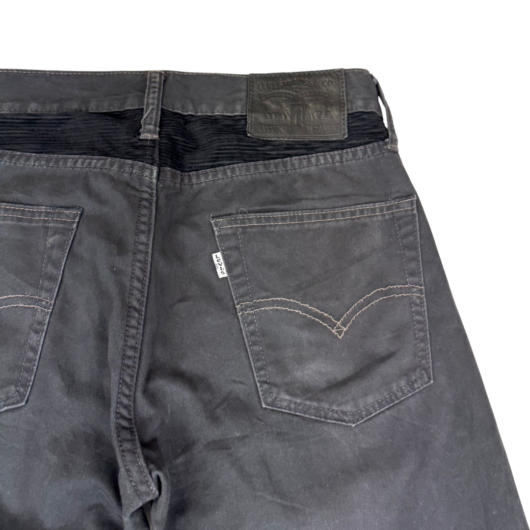 Levi's 513 Straight Leg Denim Jeans Black Corduoroy