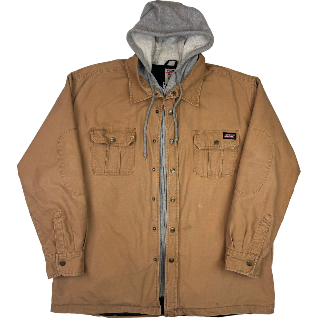 Dickies Quilted Lined Hooded Workwear Jacket Tan Bring It Back