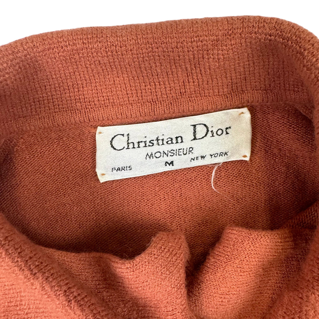 Christian Dior Monsieur Knitted Polo Sweater Burnt Orange