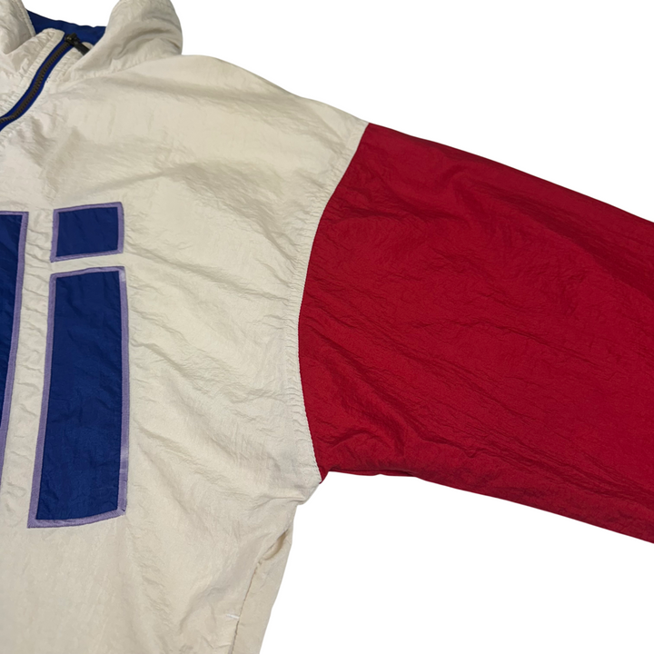 Adidas 90's Quarter-Zip Logo Pullover Track Jacket Red Blue