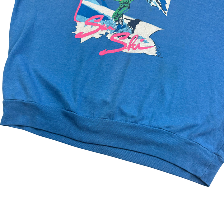 Vintage 90's Sun Ski Graphic Sweatshirt Blue