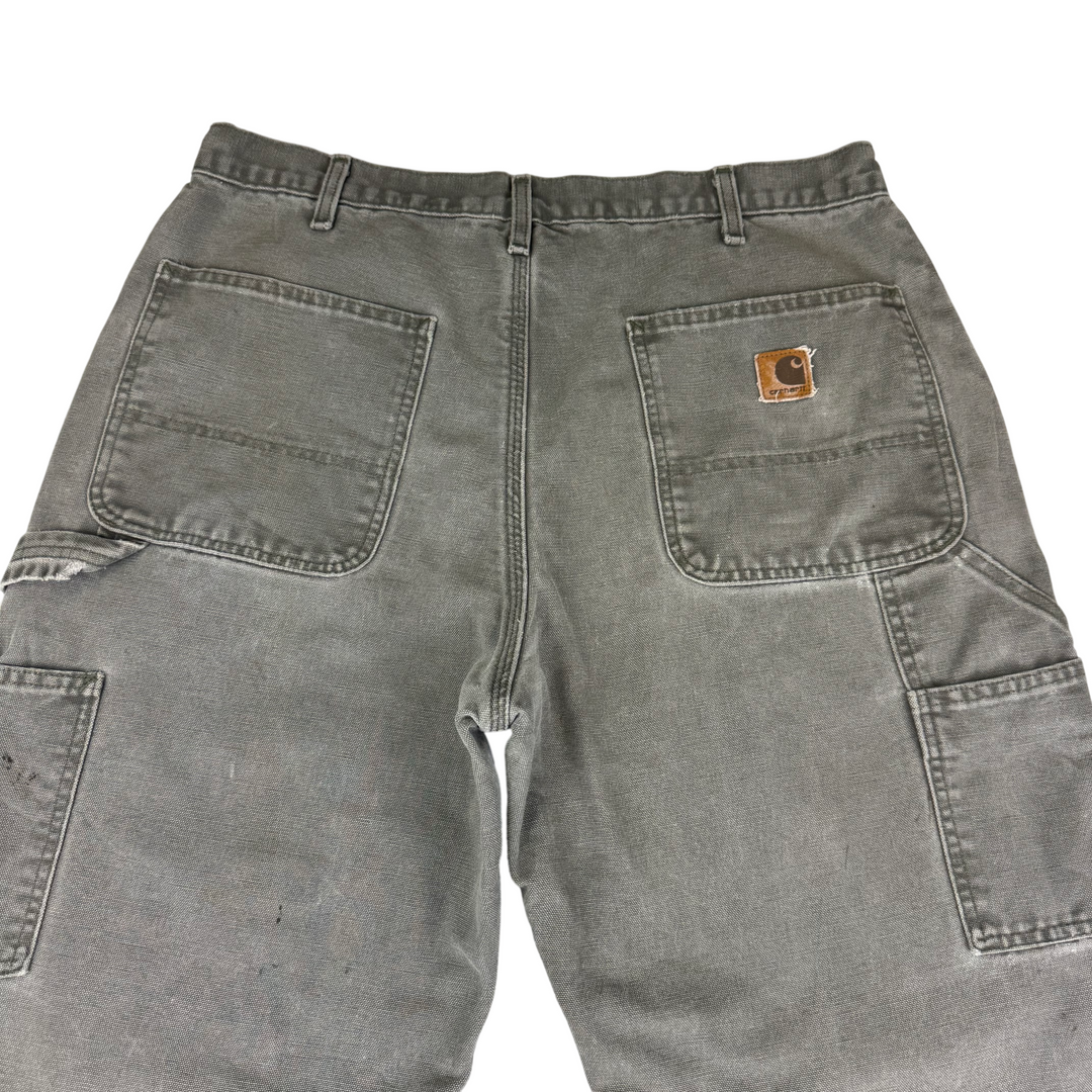 Carhartt Flannel Lined Carpenter Workwear Trousers Green