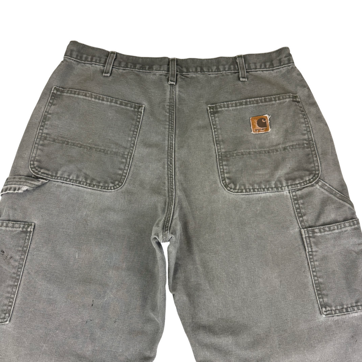 Carhartt Flannel Lined Carpenter Workwear Trousers Green