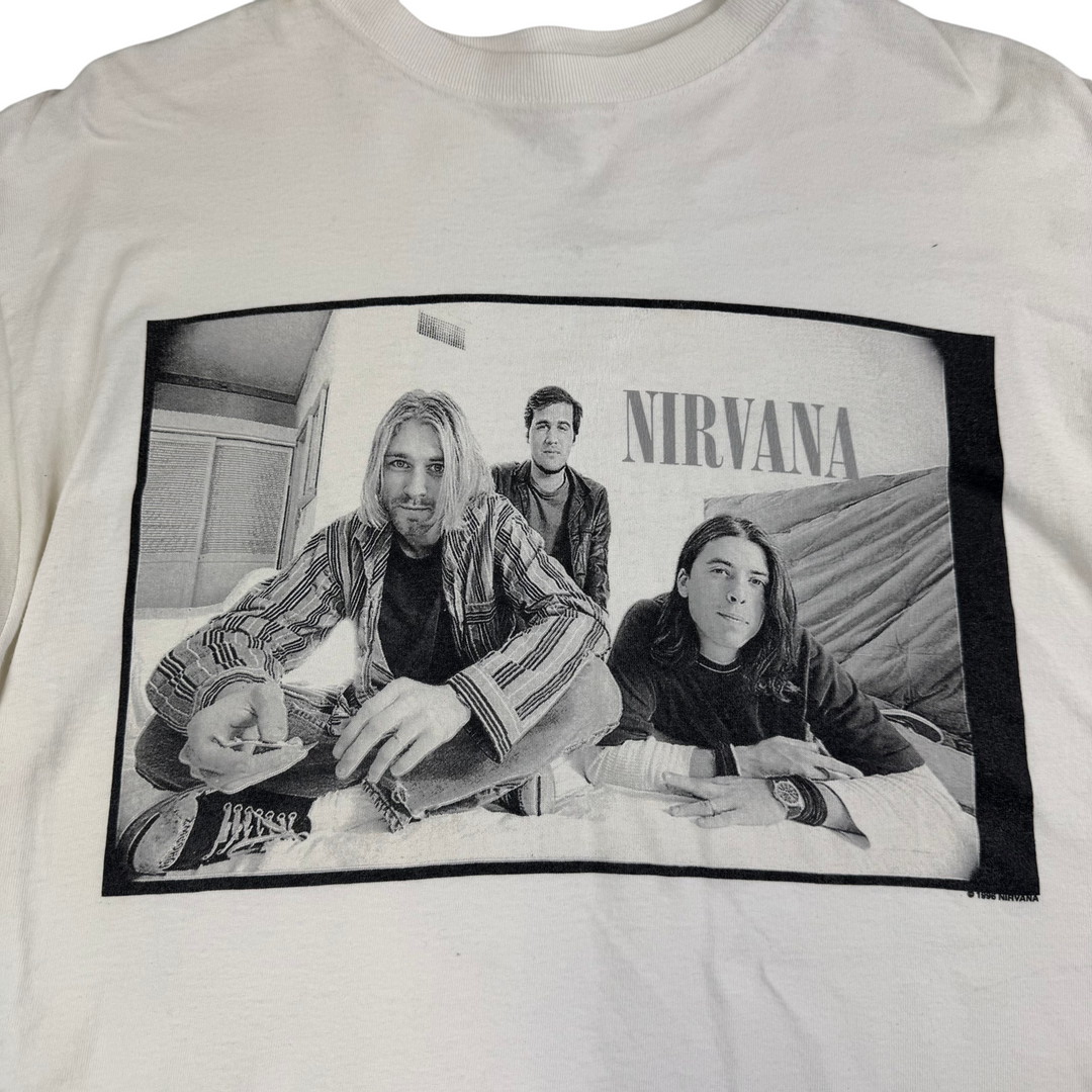 Vintage Nirvana Kurt Cobain 90's Band T-shirt White