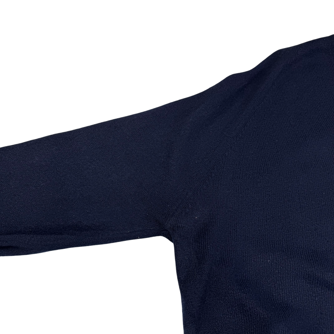Vintage Christian Dior Monsieur 80's V-Neck Knitwear Navy