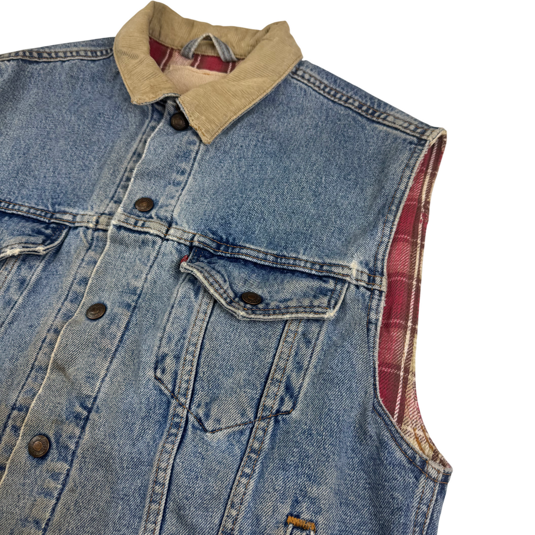 Vintage Levi's Flannel Lined Denim Vest Blue