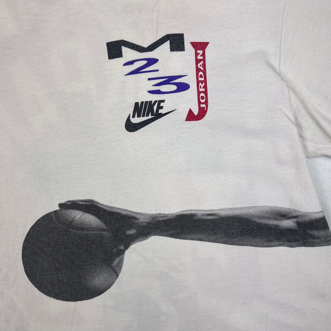 Vintage Nike 90s Michael Jordan 23 Graphic Single Stitch T-shirt White Rare