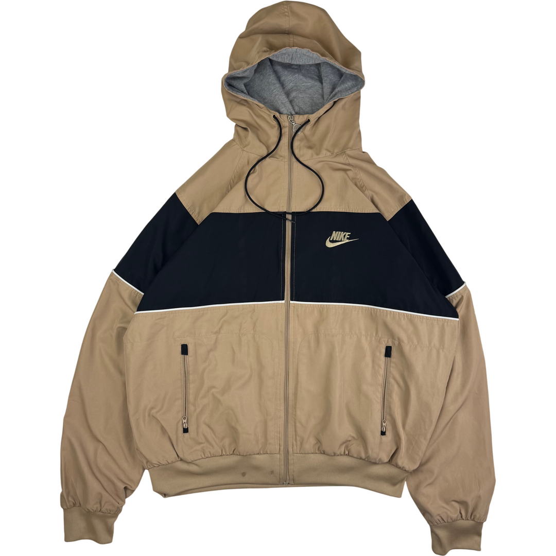 Nike 00's Full-Zip Hooded Track Jacket Beige