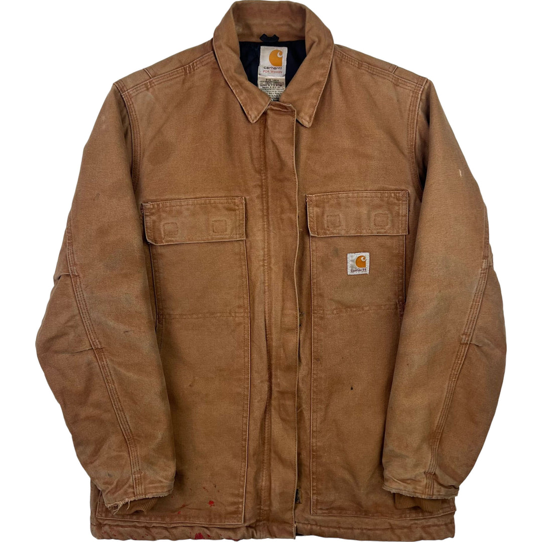 Carhartt Quilted Lined Artic Canvas Workwear Jacket Brown WC028 BRN