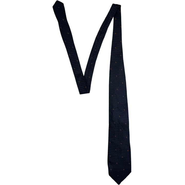 Fendi Geometric Silk Tie Navy