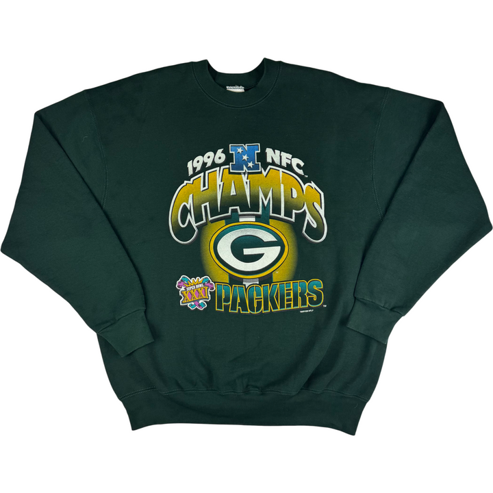 Vintage Pro Player 1996 Green Bay Packers NFL Champs Sweatshirt Green