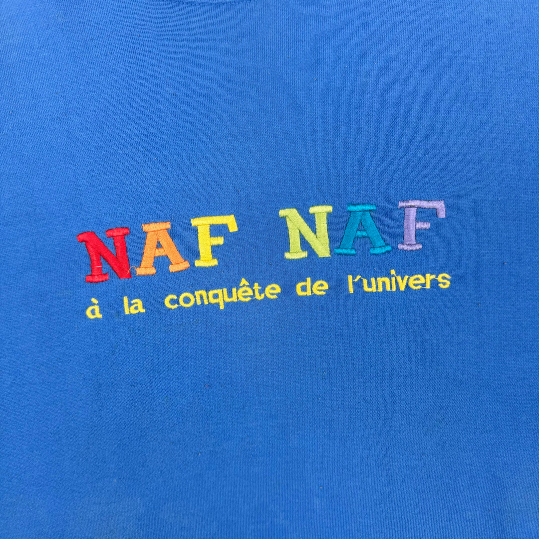 Naf Naf Embroidered Logo Sweatshirt Blue Medium