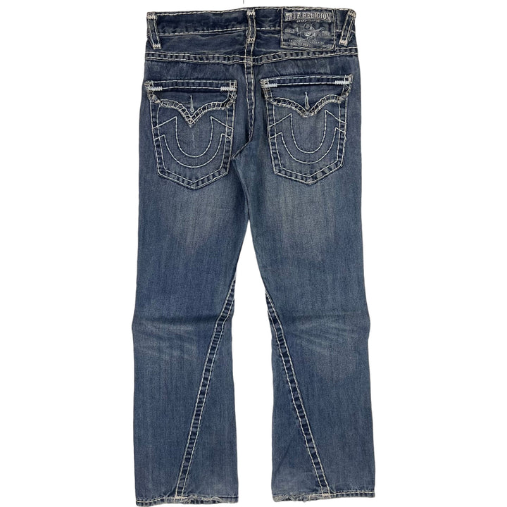 True Religion Contrast Stitch Billy Super T Embroidered Jeans Blue