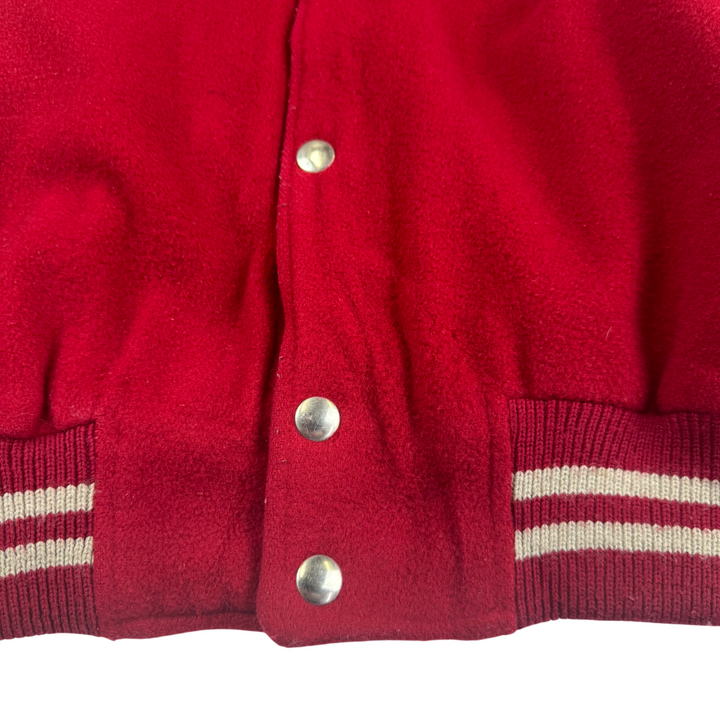 Vintage Budo Club Rambouillet 78 Leather Letterman Varsity Jacket Red