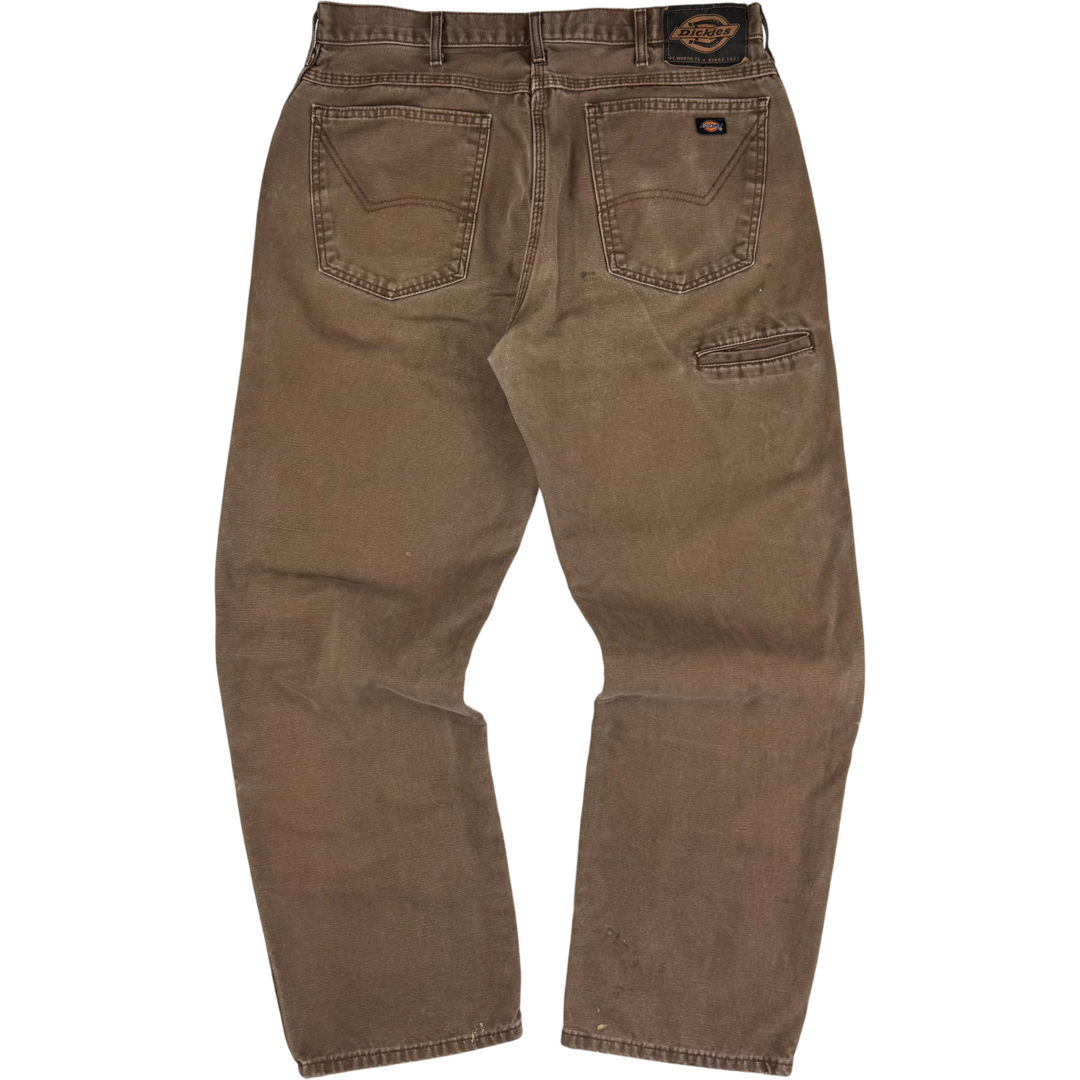 Dickies Double Knee Carpenter Workwear Trousers Brown