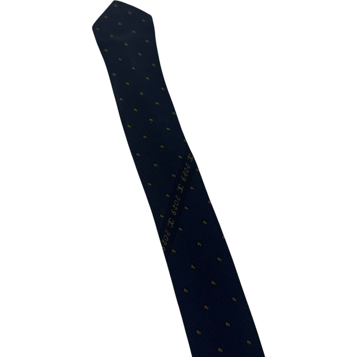 Chanel Polka Dot Silk Tie Navy