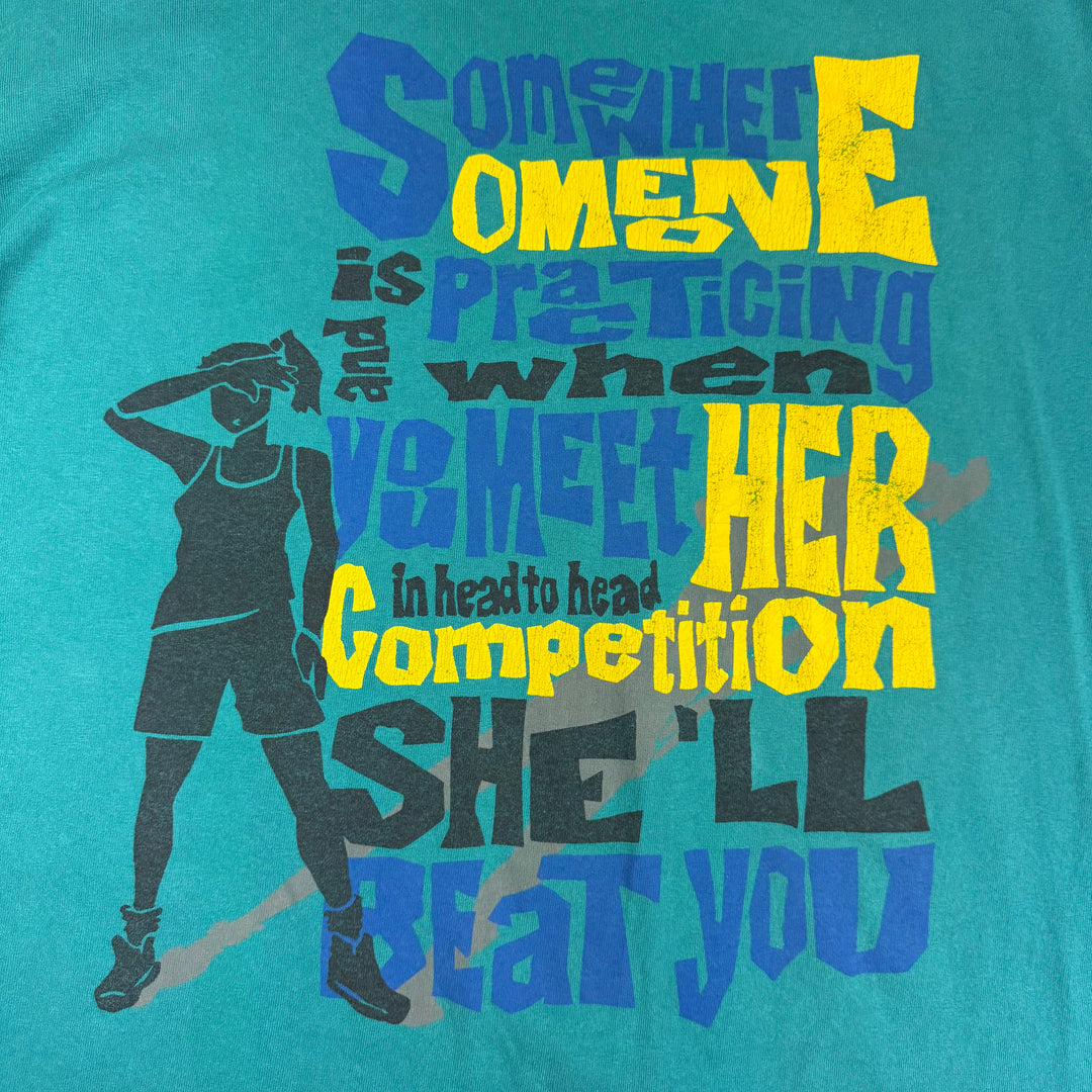 Vintage 90's Reebok Above The Rim Graphic T-shirt Teal