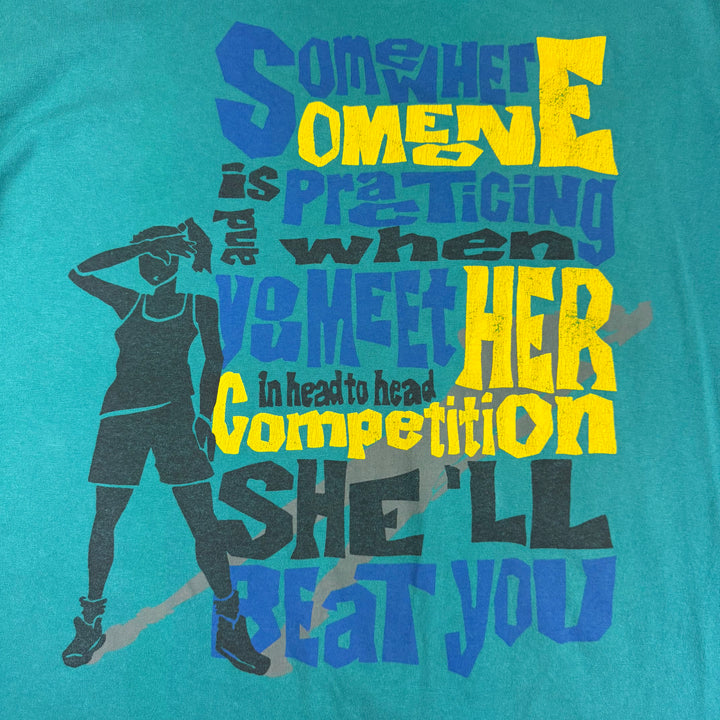 Vintage 90's Reebok Above The Rim Graphic T-shirt Teal