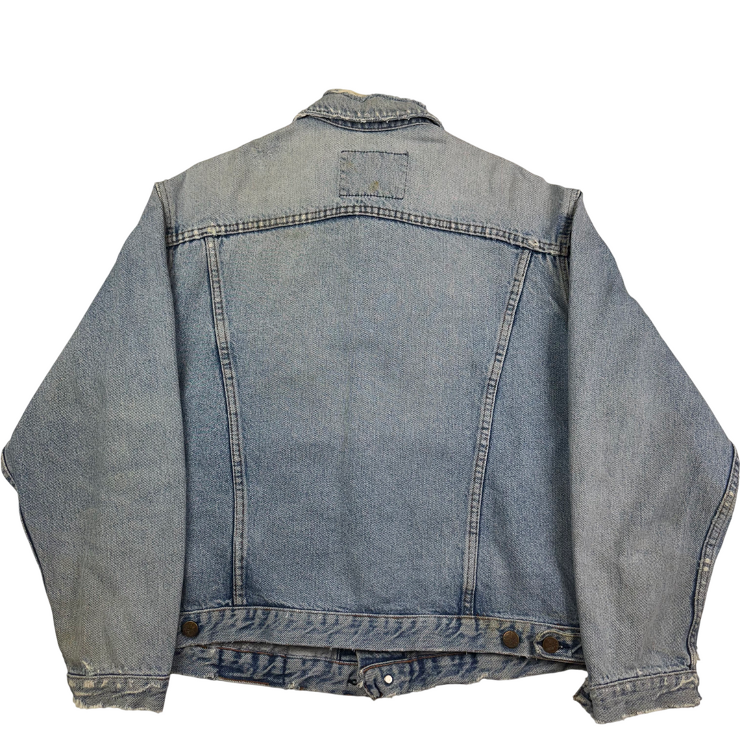 Avirex 90's Distressed Denim Jacket Blue