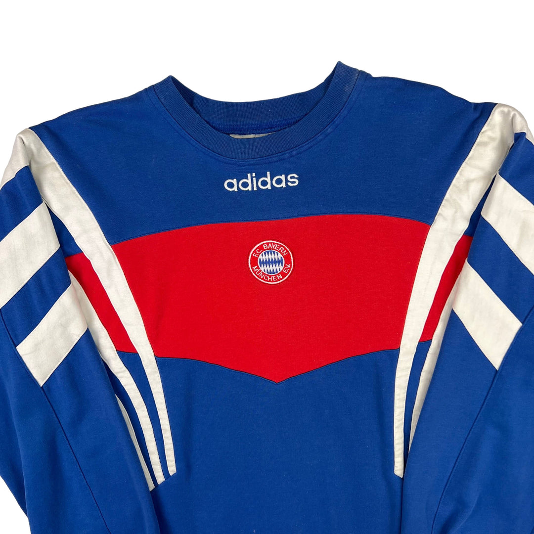 Vintage 90's Adidas Bayern Munich Sweatshirt Blue Red Rare