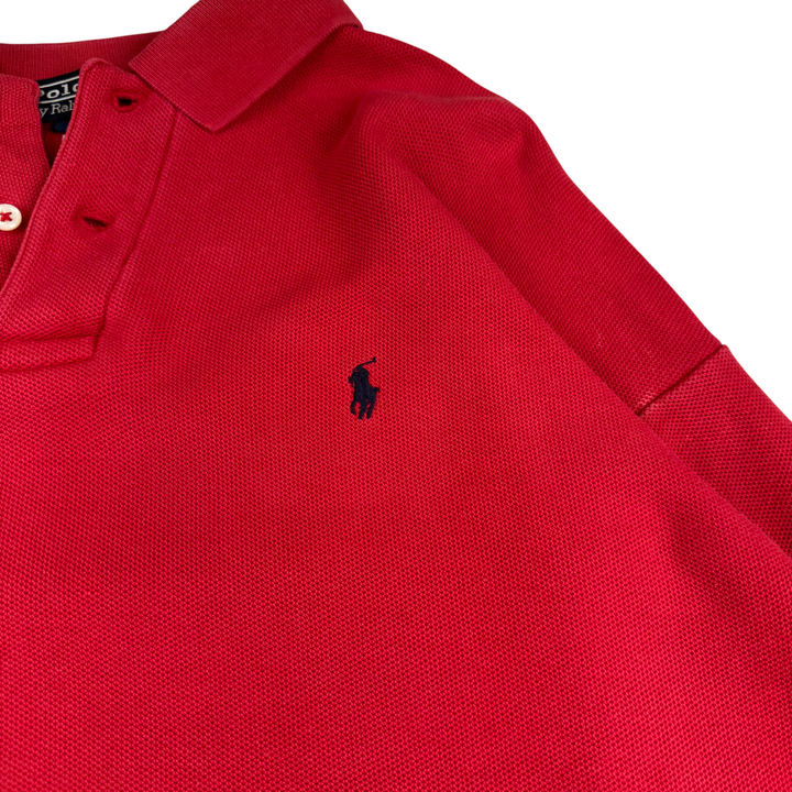 Polo Ralph Lauren Button Up Collared Sweatshirt Red