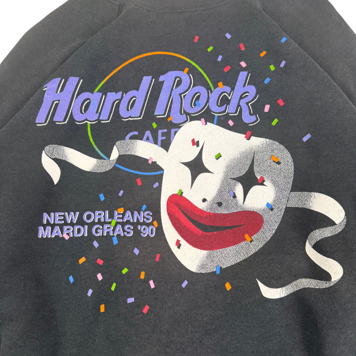 Vintage Hanes 90's Hard Rock Cafe Mardi Gras Sweatshirt Black