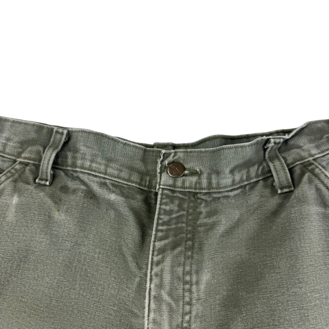 Carhartt Flannel Lined Carpenter Workwear Trousers Green