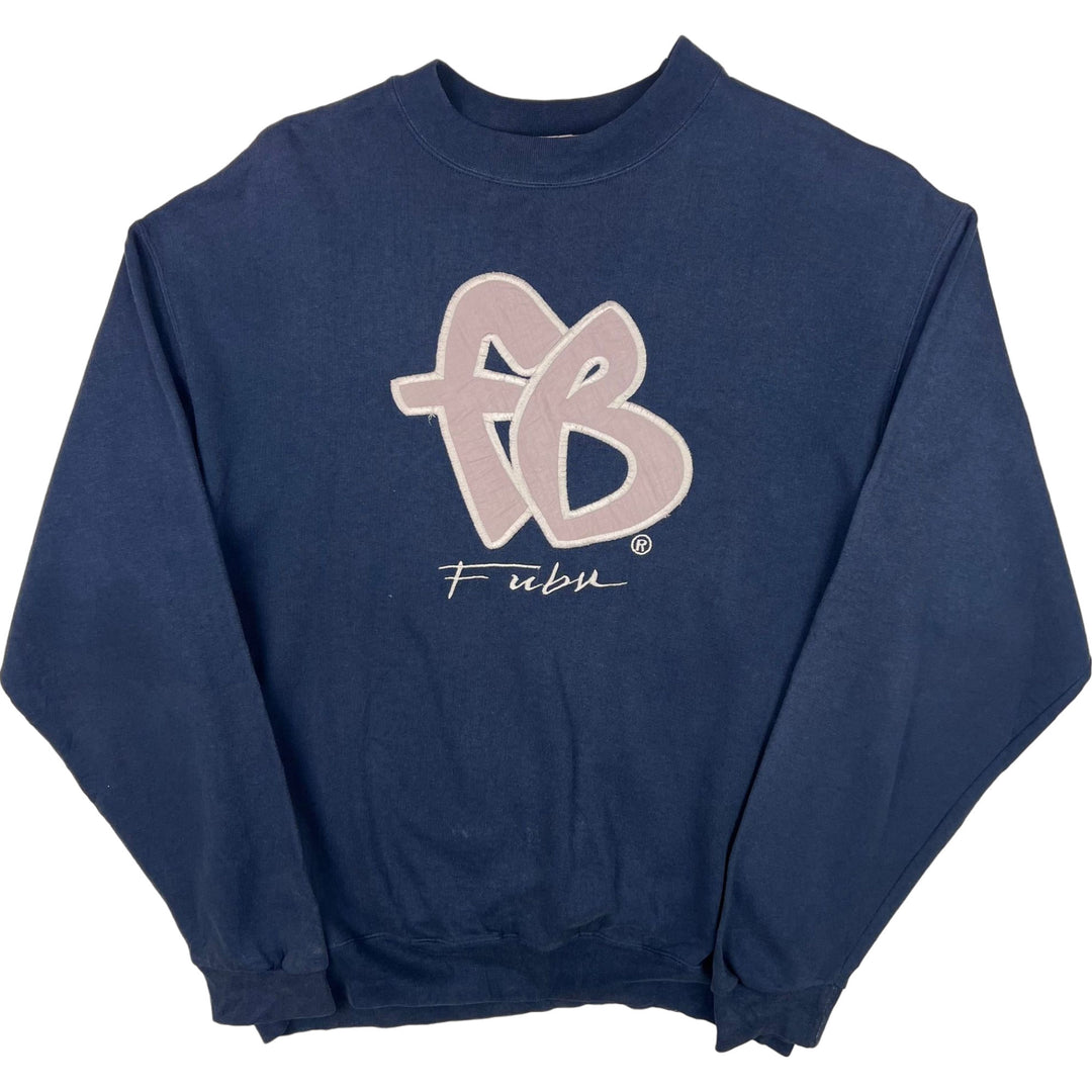 Vintage 90's FUBU Embroidered Logo Crewneck Sweatshirt Navy