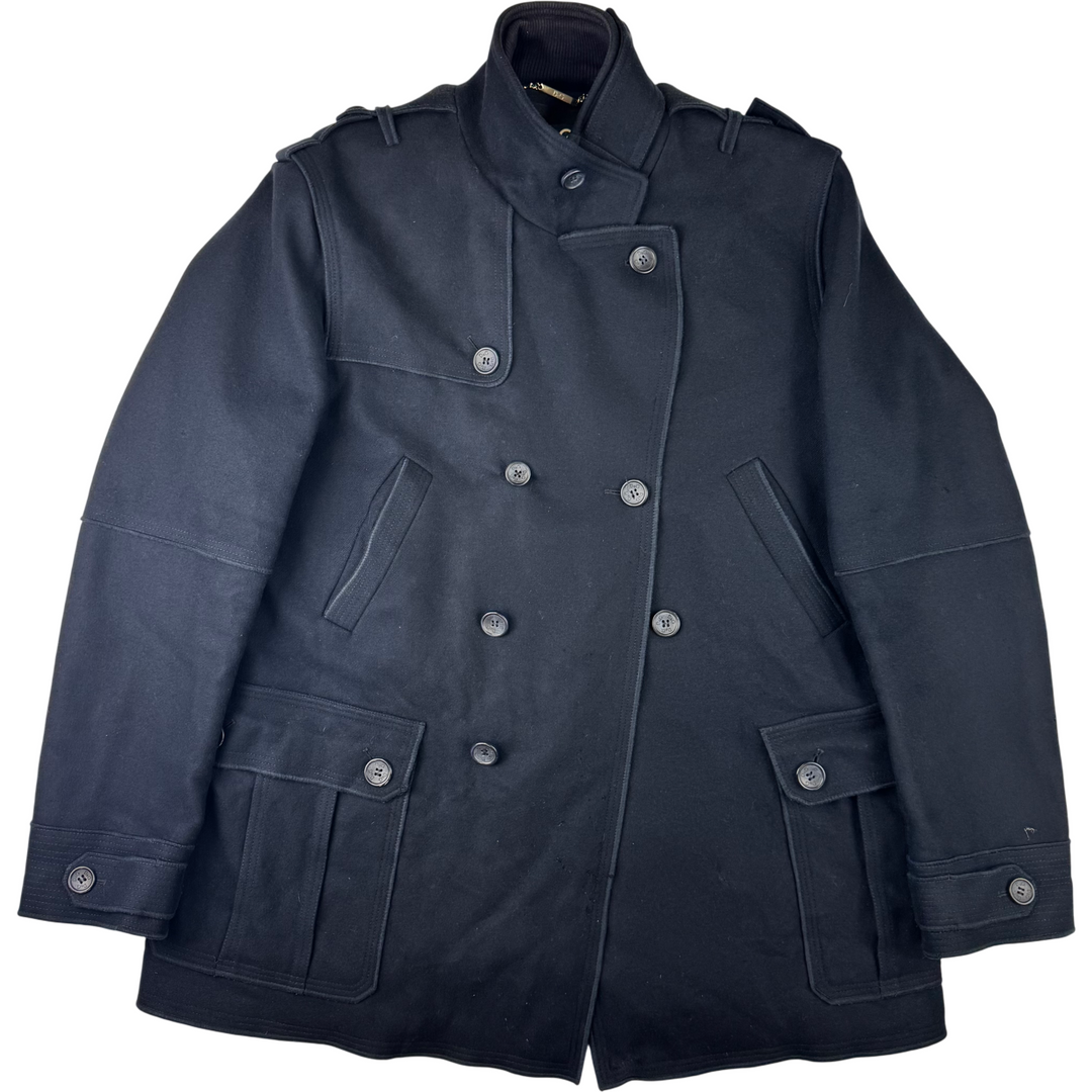 Dolce & Gabbana Double-Breasted Wool Peacoat Navy Rare