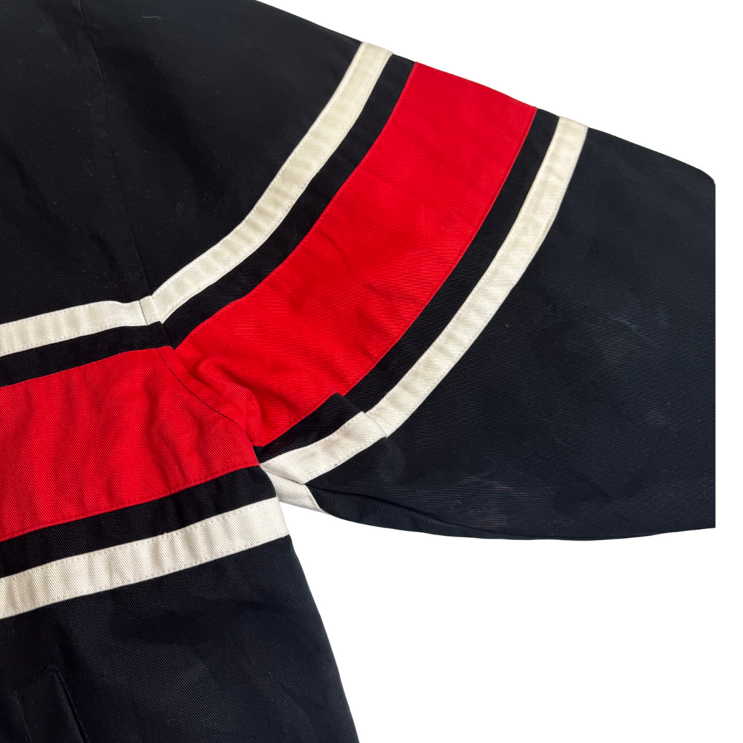 Vintage Harley-Davidson Checkered Flag Sports Racing Jacket Black