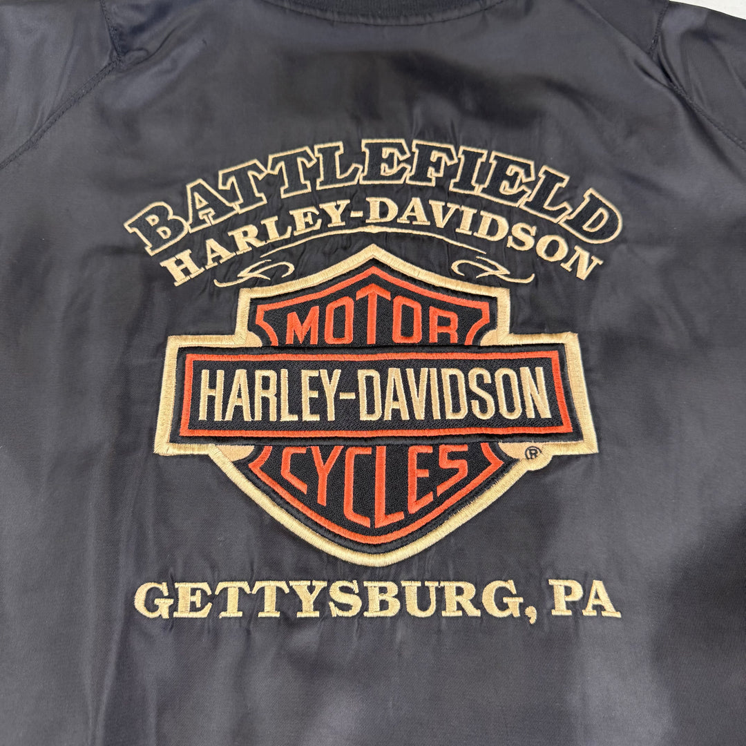 Harley Davidson Full-Zip Bomber Embroidered Jacket Black