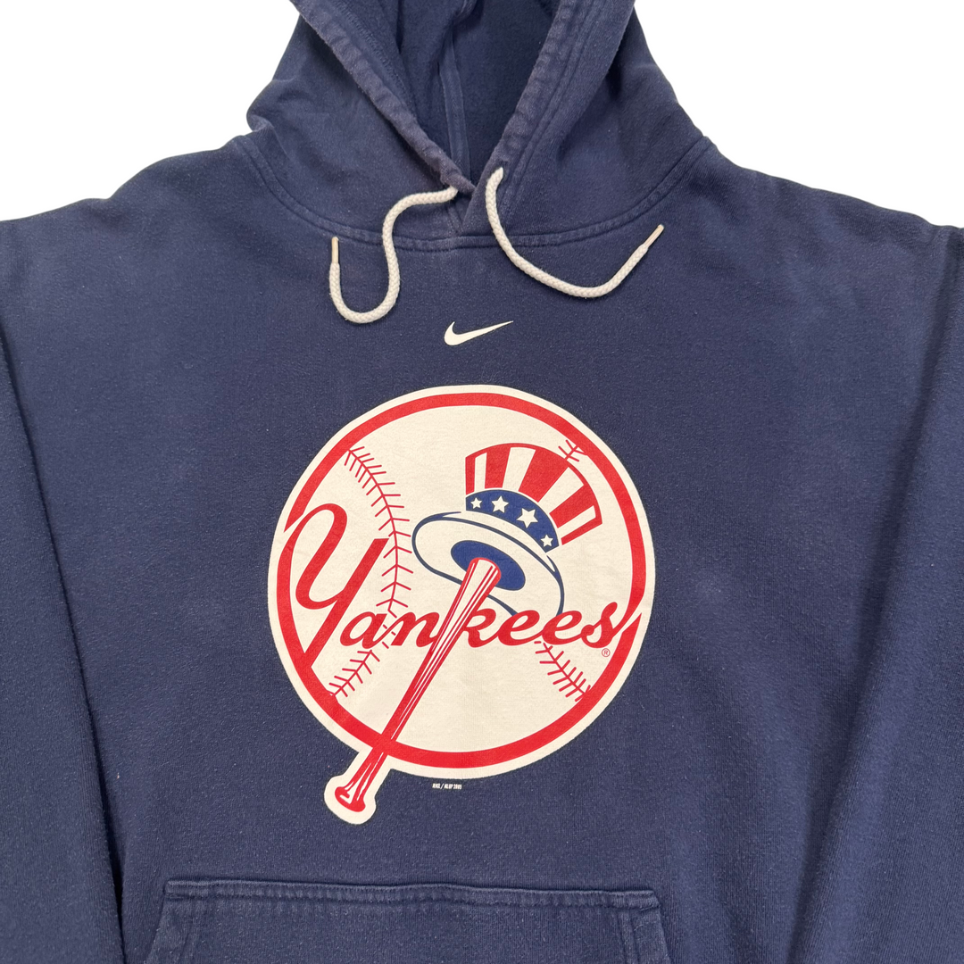 Nike 00s New York Yankees MLB Center Swoosh Pullover Hoodie Navy